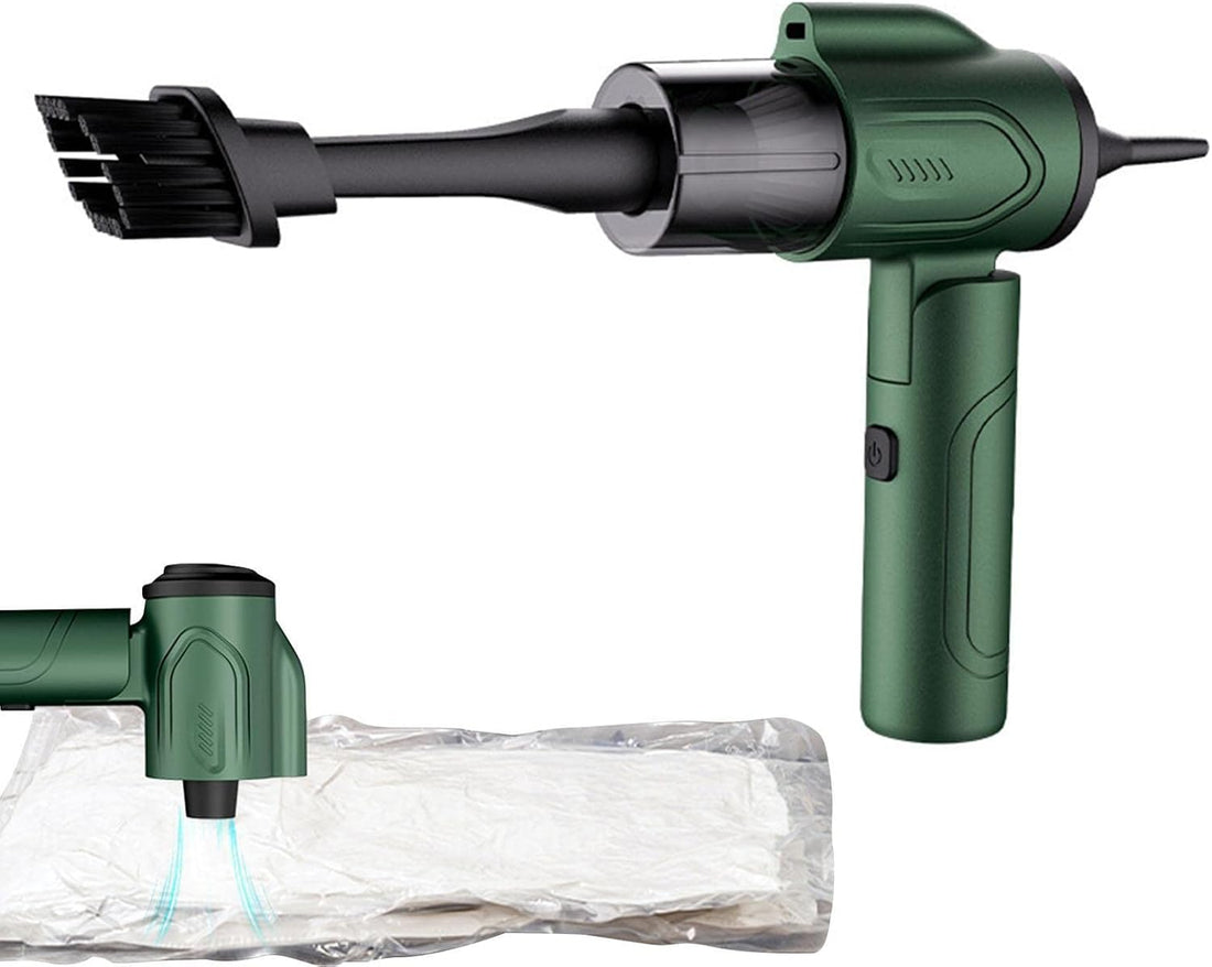 Foldable Mini USB Vacuum & Air Blower, 9000Pa Suction, Portable, Fast Charging