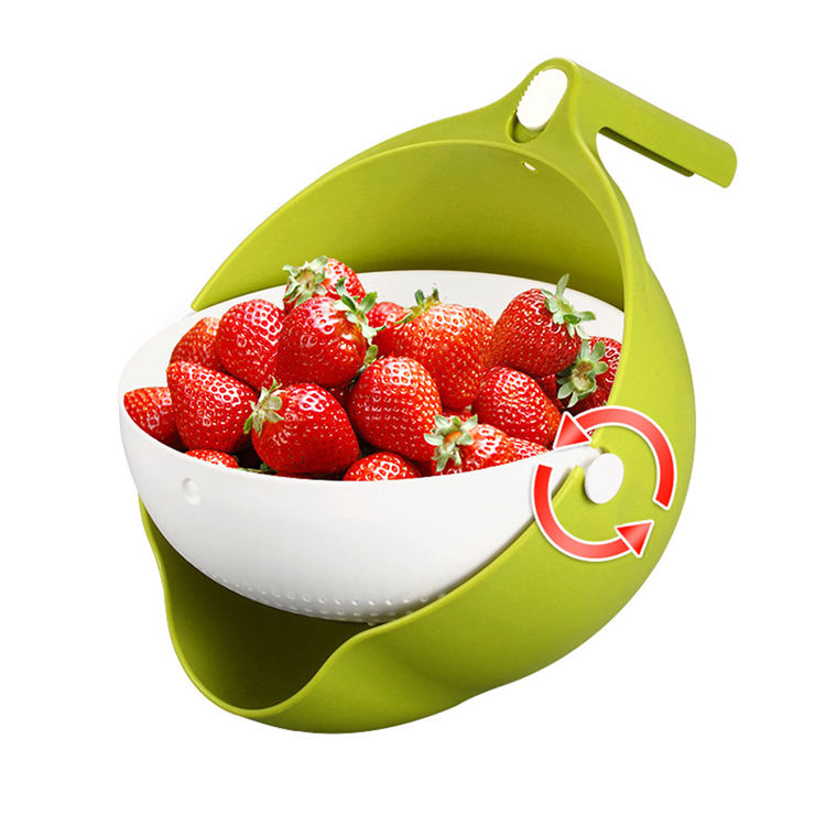 Draining Bowl Basket, Double Layer, BPA-Free, Multi-Purpose Kitchen Strainer