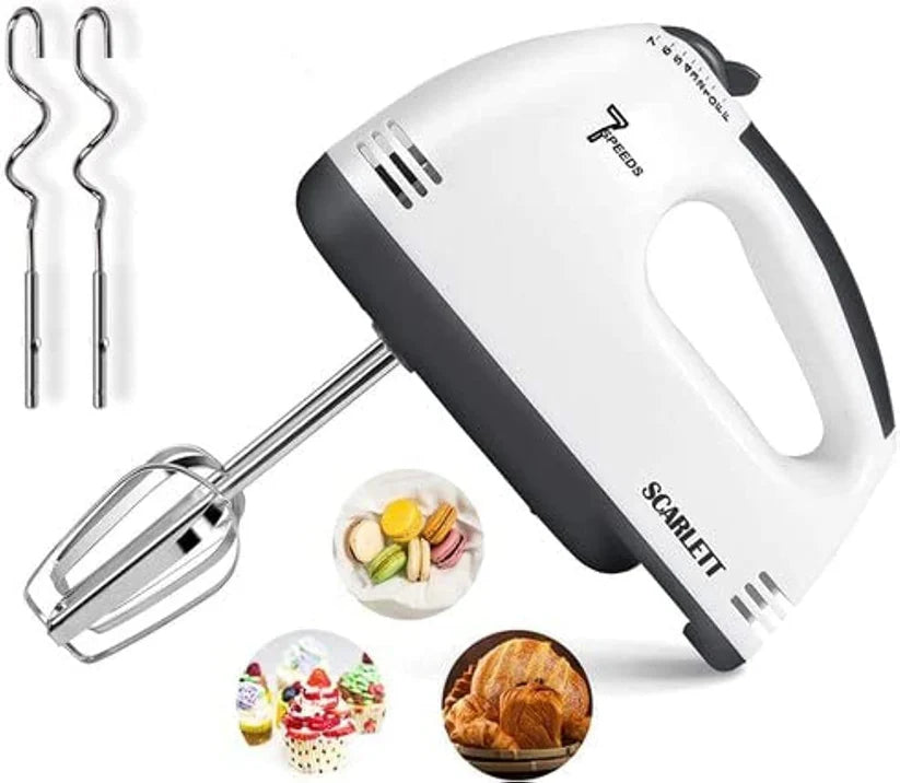 Super Hand Mixer, 7-Speed, 150-200W, Stainless Steel Attachments, Turbo Function